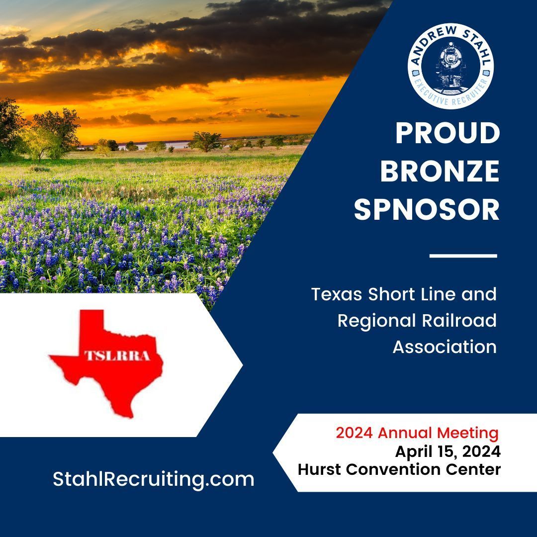 Chugging🚂 along 🚂 Bronze sponsor of the 2024 Annual Meeting @Txslrra in Hurst, Texas on 04/15/2024 We're excited to connect with fellow industry professionals & help drive the future of short line and regional railroads in the Lone Star State.🚂 Contact 👋 @AnabelleCormier