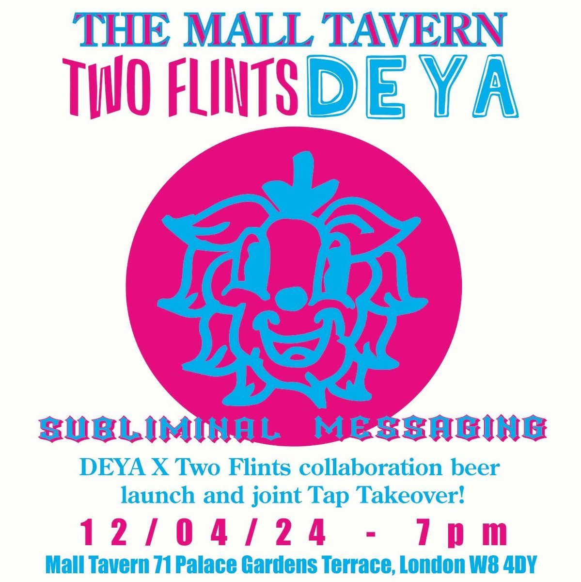 ** FIRST UK POUR - SUBLIMINAL MESSAGING ** We are hosting a new beer launch tonight with TWO FLINTS and DEYA. They have collaborated on a 5% Pale Ale called Subliminal Messaging; it's a cracker! Come on down and meet the guys that made it. @deyabrewery @twoflintsbrewery