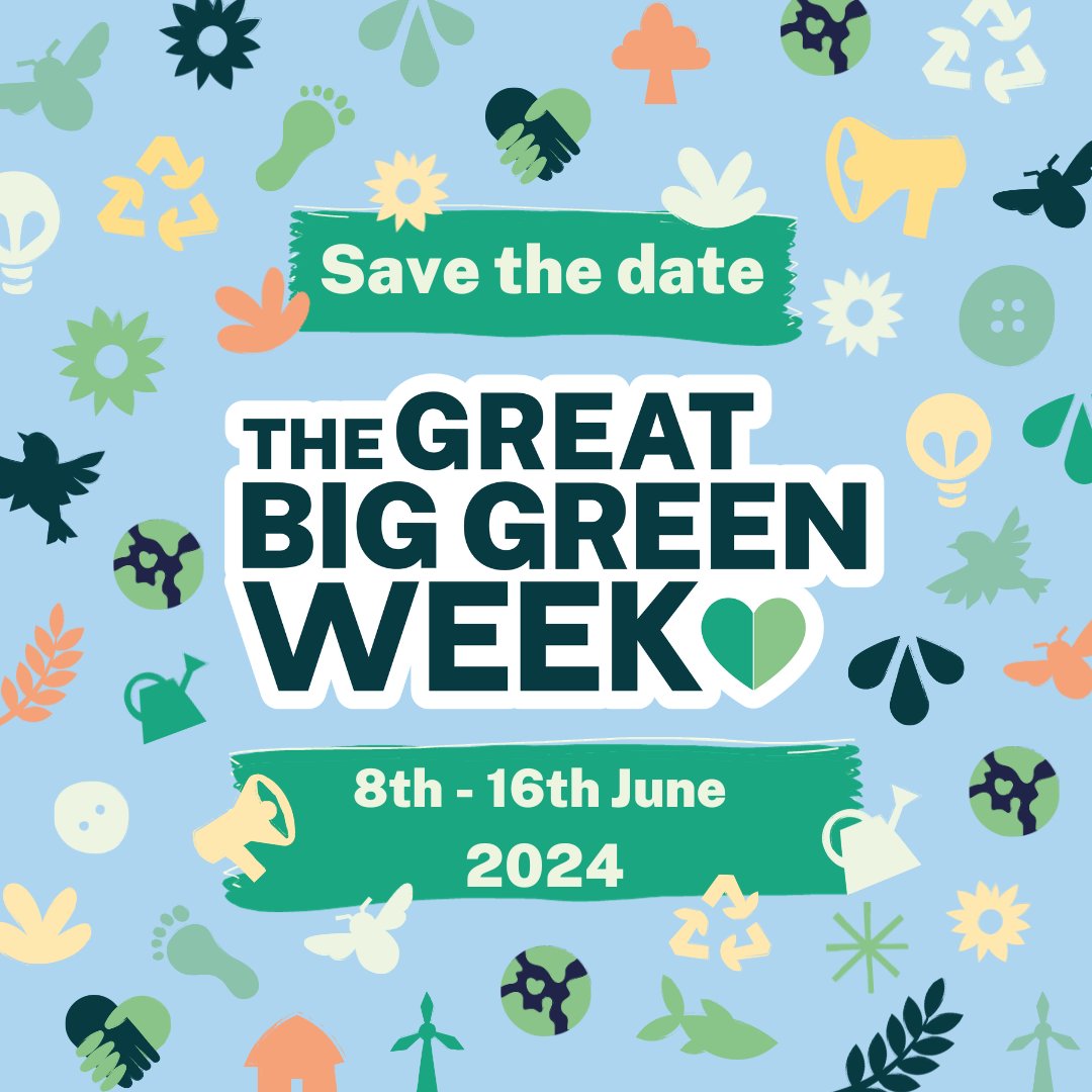 #TheGreatBigGreenWeek will take place between 8-16 June 2024. People across the country will join together in a nationwide celebration of action to protect the planet, making swaps to help create a better tomorrow. Save the date and get involved at greatbiggreenweek.com 💚