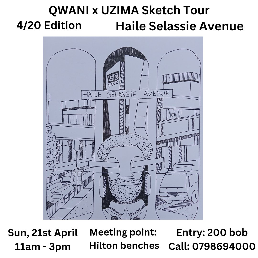 This month, we'll be at Haile Selassie Avenue, on Sunday the 21st of April, from 11am to 3pm. You are all welcome to join us and learn History while incorporating it with art (you don't have to be a pro, really. We're just there for the vibes), all for ksh 200 bob.