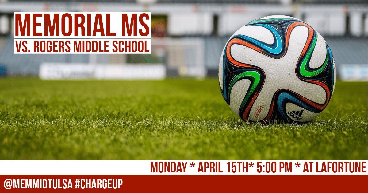 The next soccer match is Monday night at LaFortune against Rogers. Let's go Chargers! #ChargeUp