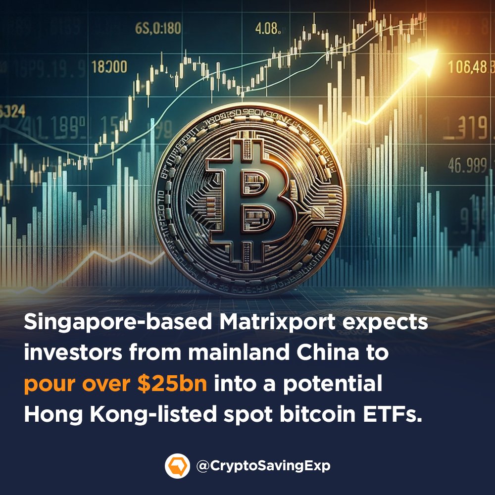 Expert analysts expect over $25bn to flow into #bitcoin ETFs from China if they get approved in Hong Kong