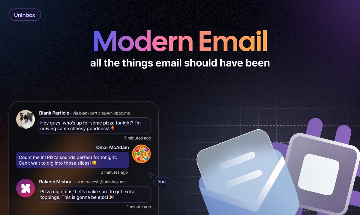 📥 @UnInbox is one of the open-source projects that I’m the most excited about in 2024. With Skiff getting acquired, UnInbox is the clear successor to Skiff’s original vision. They’re also live on @ProductHunt today — go give them some love: unn.sh/ph