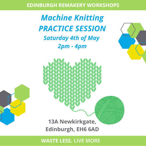 EdinRemakery's tweet photo. Join us for our Machine Knitting Practice Session on Saturday the 4th of May, between 2pm and 4pm 🧶
Click the link to book now 💚
https://t.co/H01cy3TEac
#WasteLessLiveMore #Remakeadifference #KnittingMachine #Sustainability #Edinburgh #Scotland #Charity #SocialEnterprise https://t.co/CyybXFWFQG