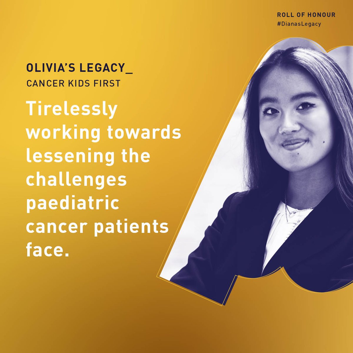 (1/3) OLIVIA’S LEGACY_

After losing loved ones to cancer, Olivia felt empowered to take a negative and create a positive.

So, she founded Cancer Kids First, the world's largest youth-led organisation working towards lessening the challenges paediatric cancer patients face.