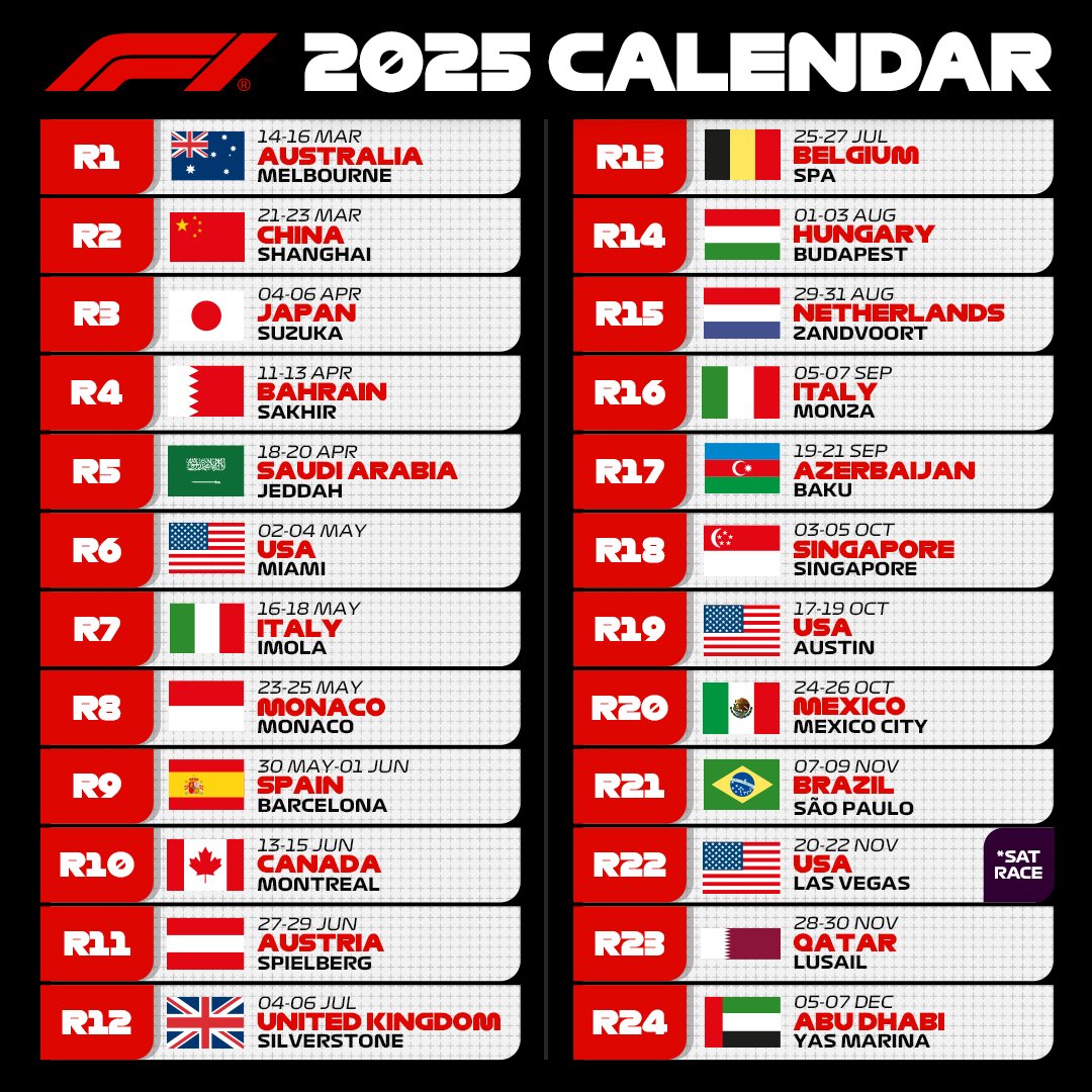 2025年のF1日本グランプリは、4月6日（日）決勝です。

#F1JP #JapaneseGP