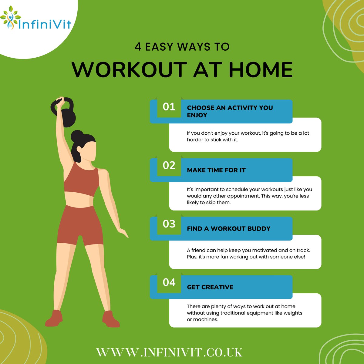 4 Easy Ways to Workout at Home
.
.
Shop Now: infinivit.co.uk
Email: info@infinivit.co.uk
.
.
#Dosomeactivity #Workout #Findsomeworkoutbuddy #GetCreative #Fitness #Fitnessgoals #Infinivit