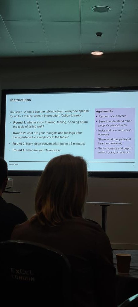 Interesting and interactive session from @theQCommunity at @QualityForum looking at failure as learning. Conversation cafe