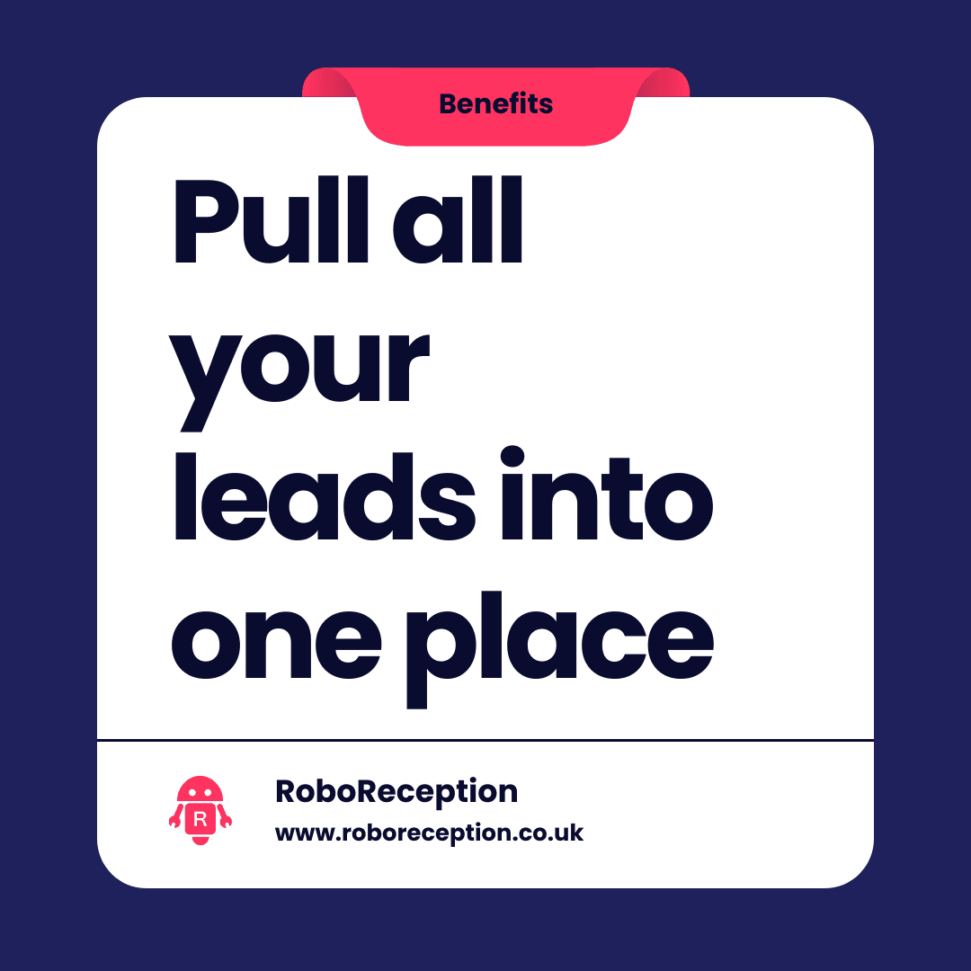 RoboReceptionUK's tweet photo. Pull all your leads into one place with our LeadTracker!

How to get in touch:
✉️ Email: donna@roboreception.co.uk
📞 Call: 07960 830 656

#RoboReception #dentalpractice #dentalpractices #reception #dentist #dentists #marketing #dentistlife #dentistry #RoboAgents https://t.co/5PecWShaQM