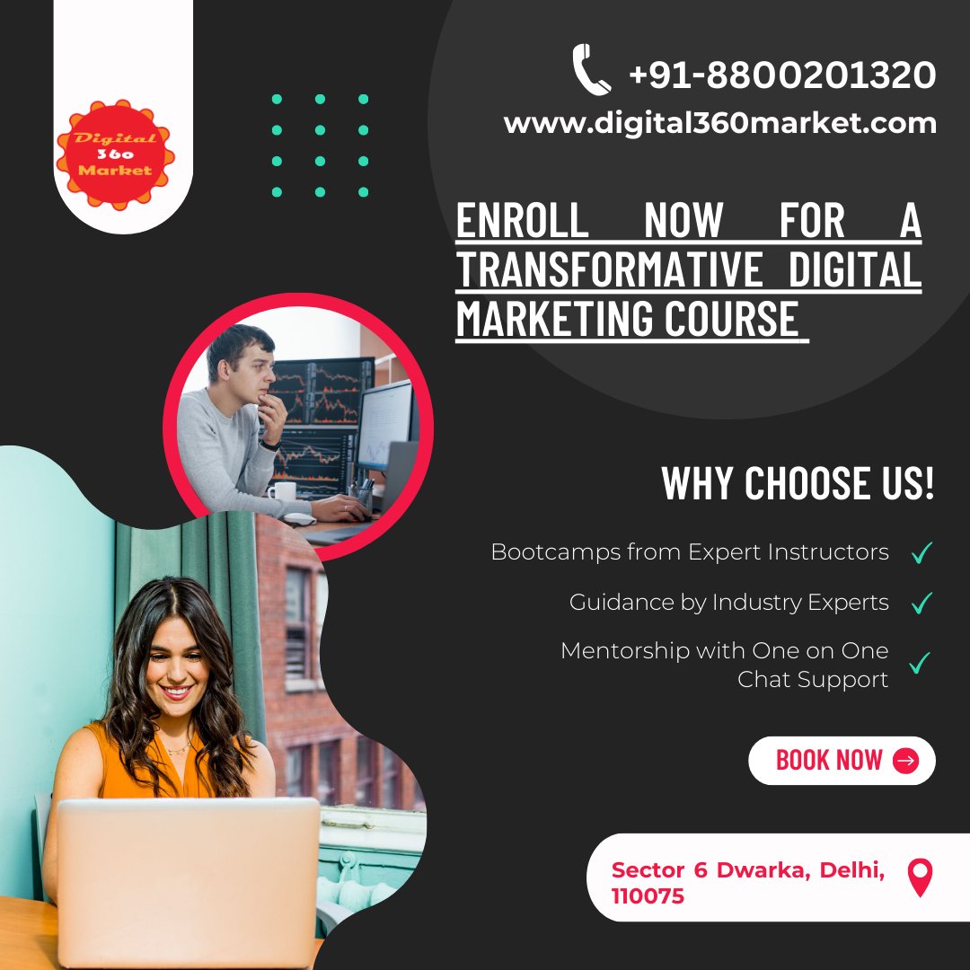 Enroll Now for a Transformative Digital Marketing Course with Digital360market.
📍Dwarka Sector 6 Delhi
☎️ +91-8800201320
🌐digital360market.com
.
🔥Service & Training🔥
✅Digital Marketing
✅Social Media Marketing(SMM).
#digitalbranding #digital360market #marketing