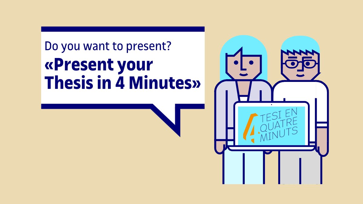 👩‍🎓 #FinalTesi4min | Are you pursuing a #PhD and do you want to showcase your research? ⏱️ Do you want to represent @UOCuniversity in the @fundaciorecerca contest 'Present your thesis in 4 minutes'? 📅 Register by April 23 👇 tinyurl.com/2y4rju8c #ResearchUOC #PhdUOC