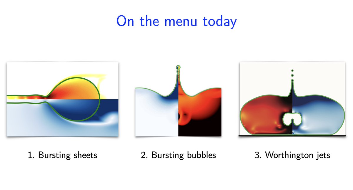 Presenting our (@poftwente) works on soft matter singularities at @EdinburghUni. Unpacking droplet and bubble dynamics and how they contribute to the study of hydrodynamic singularities. In pics: (rare) sunny Edinburgh and topics on the menu today. @SchoolOfEng_UoE #SoftMatter