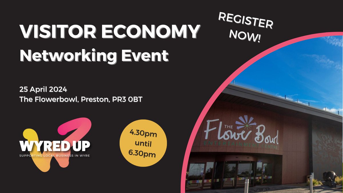 Don't miss April's FREE Wyred Up event. Focused on Tourism & Visitor Economy, attracting visitors and the infrastructure and services that support their visit. Starts 4.30pm refreshments and networking Speakers from 5pm. Book now: bit.ly/4anvlVp