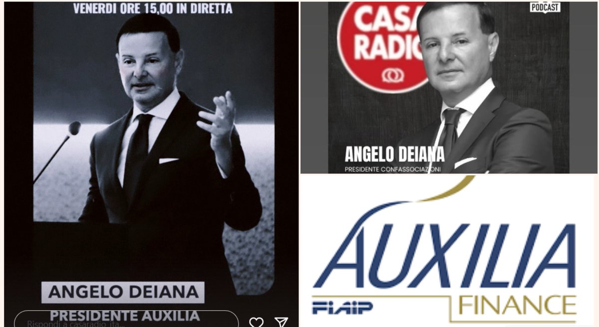 Per chi volesse, #grazie a Paolo Leccese, #oggi alle 15 in #qualità di #Presidente di Auxilia Finance sarò in #diretta a Casa Radio Italia per #riflettere su #tassidiinteresse #BCE #mutui #FederalReserve...

#auxiliafinance #Confassociazioni #laretedellereti #ANCP #anpib