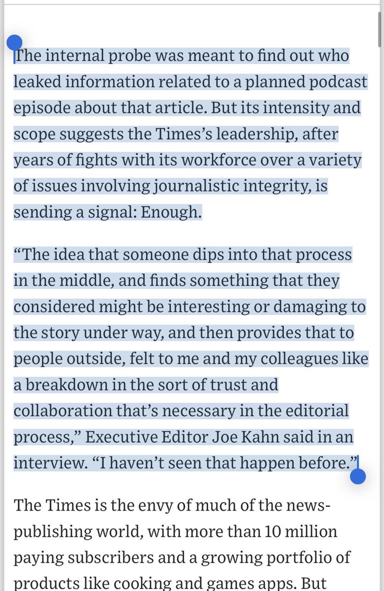 The @nytimes executive editor speaking to @WSJ is more upset about the whistleblower who released info about the “Screams without Words” mass rape article debacle than the fact that the story (like Iraq WMD and Caliphate) has embarrassingly fallen apart.