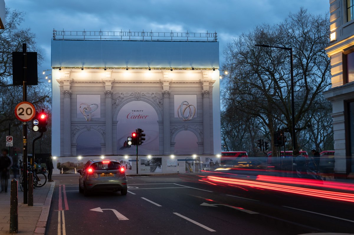 Marble Arch sets the stage perfectly for @Cartier's new campaign. This opportunity positions your brand in a one-of-a-kind, high impact location, while simultaneously supporting @EnglishHeritage's restoration efforts to preserve this historic landmark.