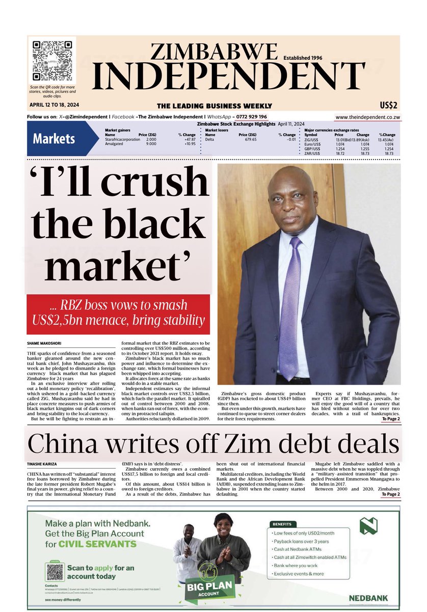 Black market operators have been put on notice by the Reserve Bank Governor. @ReserveBankZIM