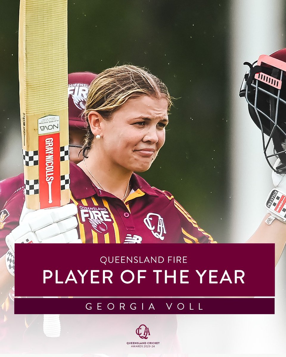 Congratulations Georgia Voll, Queensland’s Fire Player of the Year! #MaroonGrown #QCAwards24