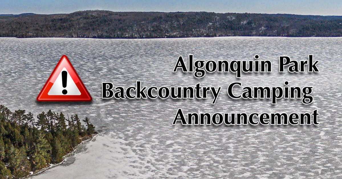 Algonquin Park's Backcountry Camping Reopens Today — Ontario Parks announced this morning that #AlgonquinPark's #backcountry will reopen for #camping starting #today (April 12, 2024) with some restrictions, see algonquinpark.on.ca/news/2024/2024…  #Ontario #Canada #camp #canoe #canoeing