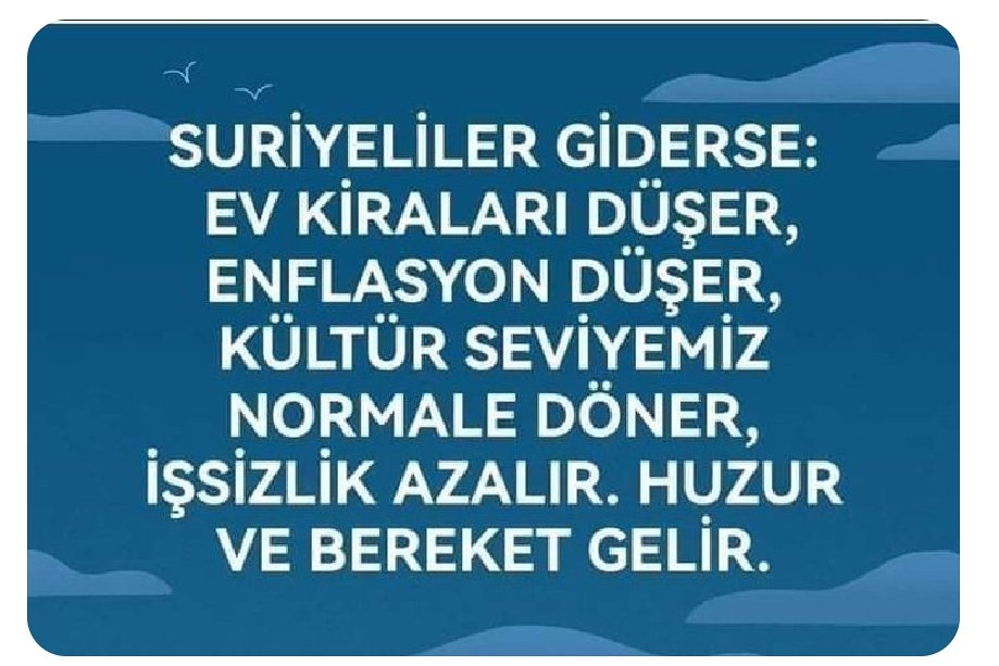 Suriyede savaş yok, bir karışıklık hic yok, hayat normal akışında, Esed bile çağrıda bulundu geri dönün diye, eee boz bunları neden hala besliyoruz. Ben bu vergileri yıllarca bu ucubeler içinmi verdim.
#MemurEmeklisindenSelamVar