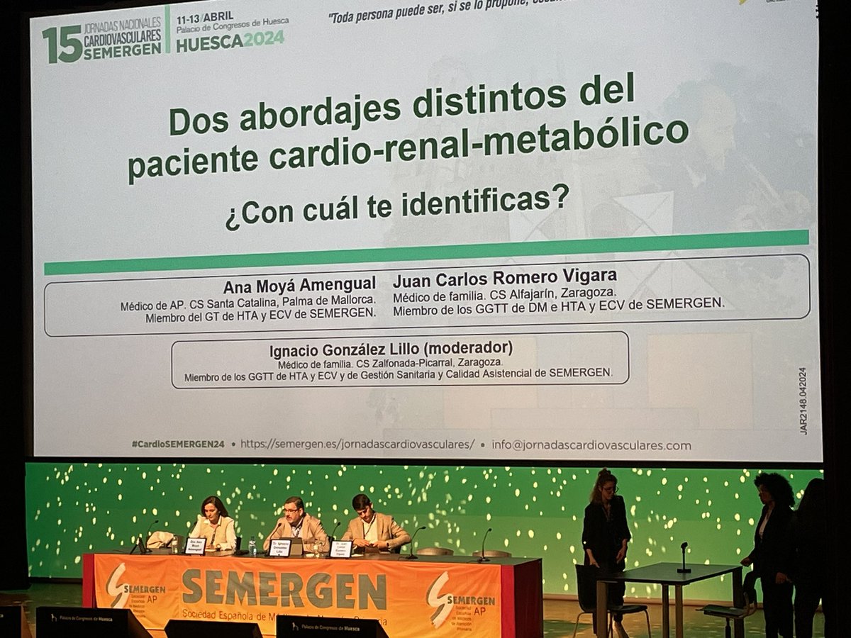 #CardioSEMERGEN24 Seguimos y terminamos la mañana con Dos abordajes distintos del paciente Cardiorrenal Metabólico, ¿con cuál te identificas? @IgnacioGLillo @JC_RomeroVigara @anamoya48