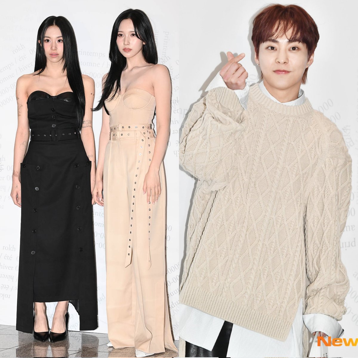 Mina, Chaeyoung, and Xiumin at the ROKH X H&M event today.