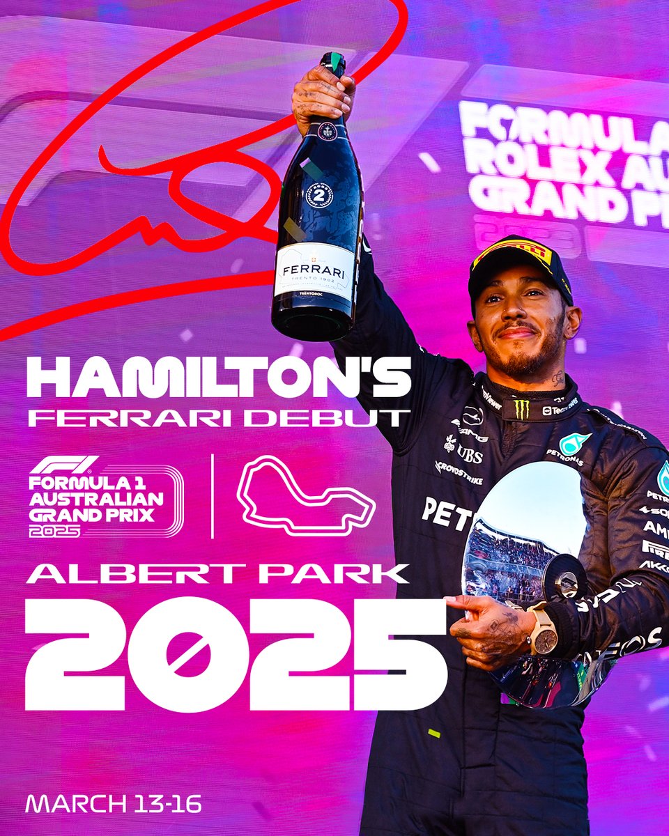 Sooo let's just pretend this is the first time you're seeing this graphic 👀

The new Hamilton-Ferrari era will begin Down Under in 2025 😏
#AusGP #F1