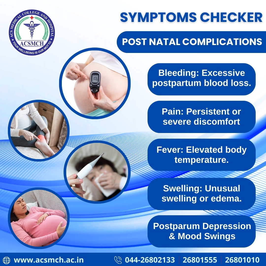 Symptom Checker - Post-Natal Complications

#ACS #ACSMCH #drmgr #mgreri #medicalcollege #hospital #PostnatalComplications #NewMomHealth #SymptomChecker #MaternalHealth #PostpartumCare #MomAndBaby #HealthyMotherhood #HealthAwareness #PostnatalSupport #MaternalWellness