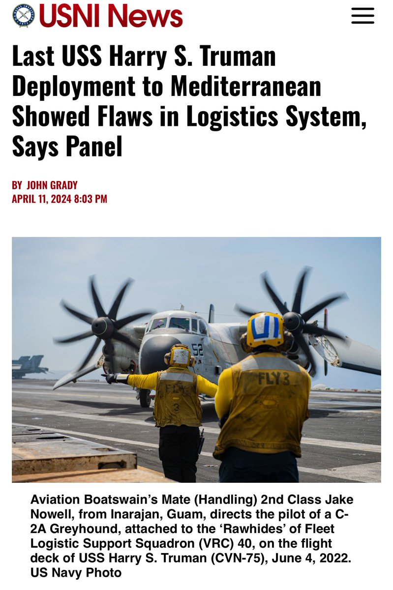 Relearning Logistics This is good to be studying now in peace… the cost will be unacceptable in crisis/war. “Rear Adm. Phillip Sobeck said “bureaucracy took over” in what needed to go aboard “prior to deploying the ship…” This will be MORE true in the Pacific: “The era of…