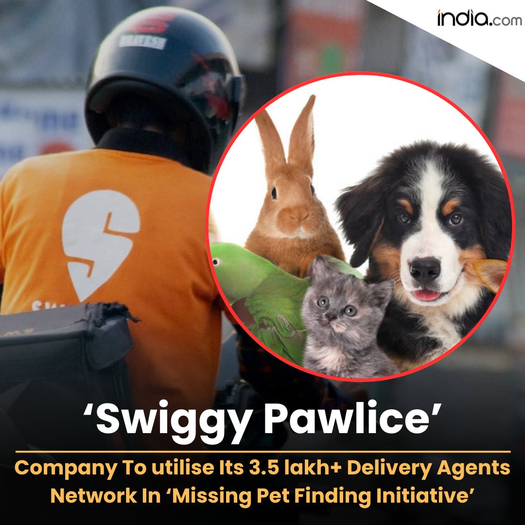 Food Delivery company Swiggy launches ‘Pawlice’ initiative for finding missing pets. Read More: india.com/business/swigg… #Swiggy #SwiggyPawlice #NationalPetDay #Pets