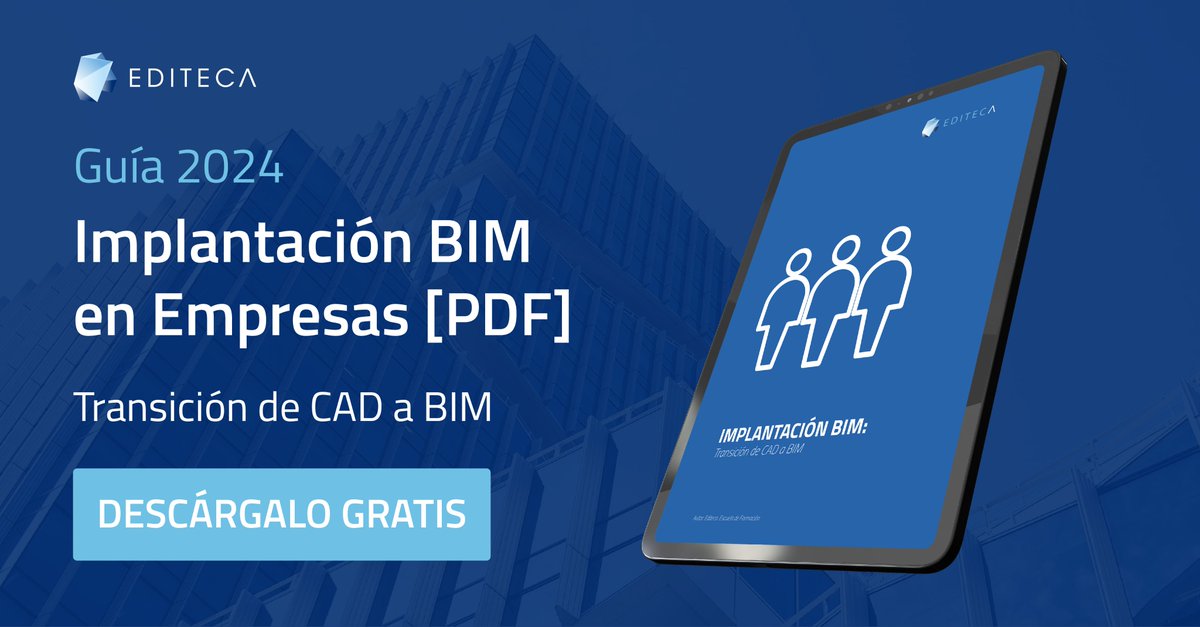 🆕📕 Hoy queremos compartir contigo la guía para implementar #BIM en empresas en la que hemos trabajado con mucho cariño para que tu empresa sepa cómo pasar de #CAD a BIM 😎. Descárgarte el PDF: 📲 editeca.com/pdf-guia-impla…