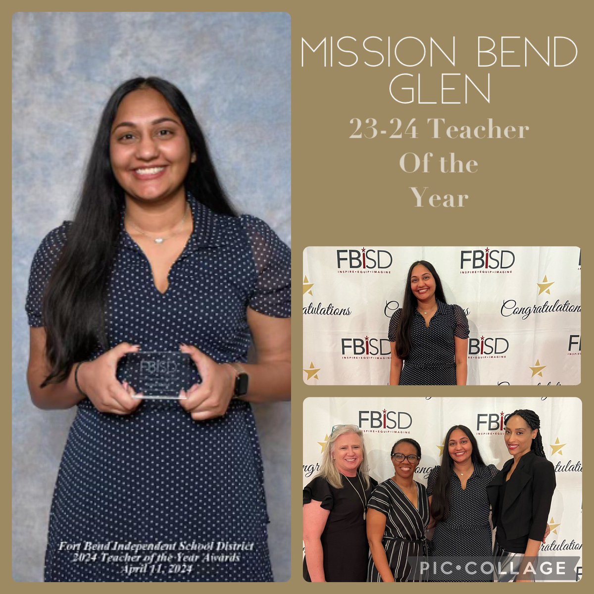 It was an honor to see <a href="/MsMohdTeaches/">Ms. Asma Mohd M.Ed</a> be recognized as Teacher of the Year at the FBISD Teacher of the Year banquet. Ms. Mohd walks in grace, leads with compassion, and teaches with passion. She is truly a gem, <a href="/FortBendISD/">Fort Bend ISD</a> @WendyNunezae <a href="/DrVRoberson/">Veronica Roberson</a>