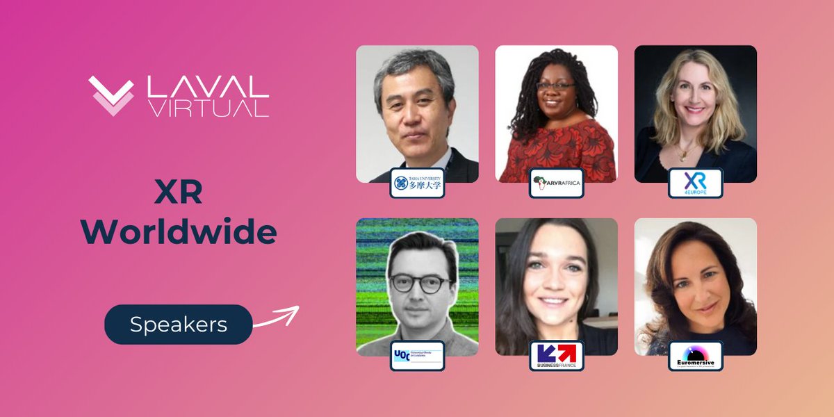 #XR WORLDWIDE
⏰ From 01:30 pm to 03:00 pm

Last #conference of #LavalVirtual is about to start!
👉 A closer look on XR practices & uses around the world

With Tama University, @ARVRAfrica, XR4 Europe, @UOCuniversitat, @businessfrance & @gatherverse