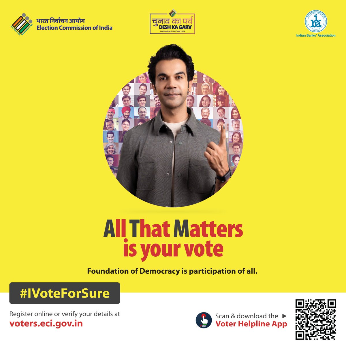 Every vote matters. Make it count. @ECISVEEP #IVoteForSure #BandhanBank