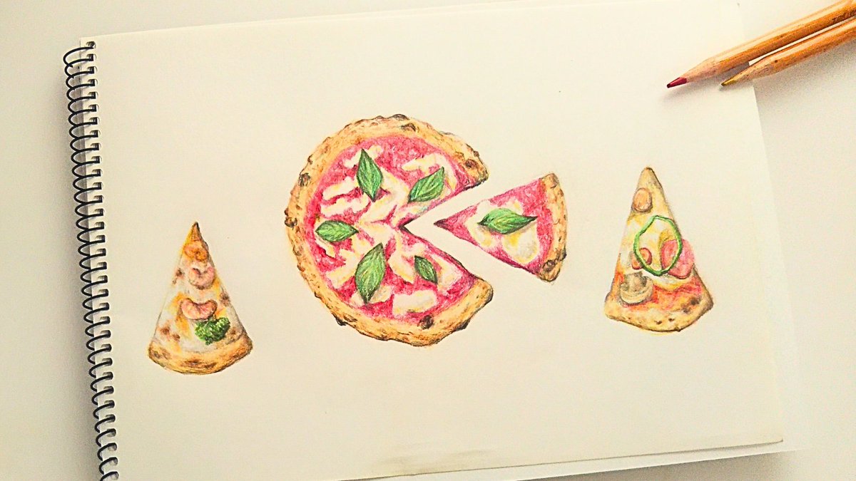色鉛筆で描いた、ピザです✏️

#色鉛筆
#色鉛筆画
#食べ物イラスト
#アナログイラスト