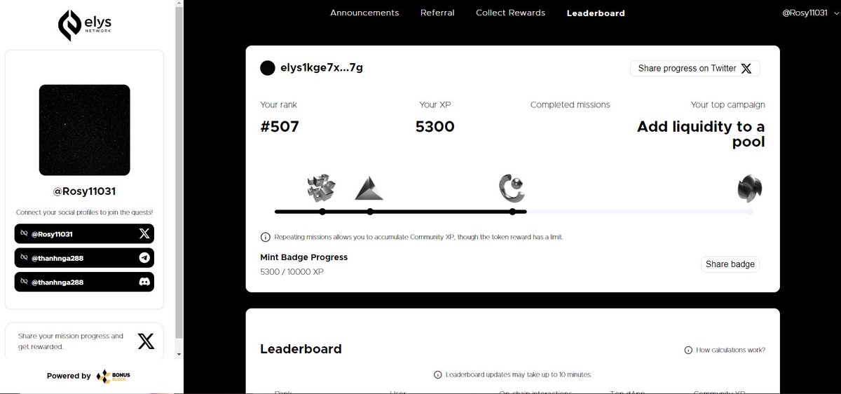 Rosy11031 (Q, Q) ꧁IP꧂ (@rosy11031) on Twitter photo Congratulations <a href="/elys_network/">Elys Network</a> on achieving some incredible milestones one month after going live:
▪️ 200,000 unique users on testnet.
▪️ 42,000 followers on Twitter
▪️ 30,000 members on Discord
▪️ 150,000 on Bonus Block
I am extremely proud and grateful to be a part of project Congratulations <a href="/elys_network/">Elys Network</a> on achieving some incredible milestones one month after going live:
▪️ 200,000 unique users on testnet.
▪️ 42,000 followers on Twitter
▪️ 30,000 members on Discord
▪️ 150,000 on Bonus Block
I am extremely proud and grateful to be a part of project