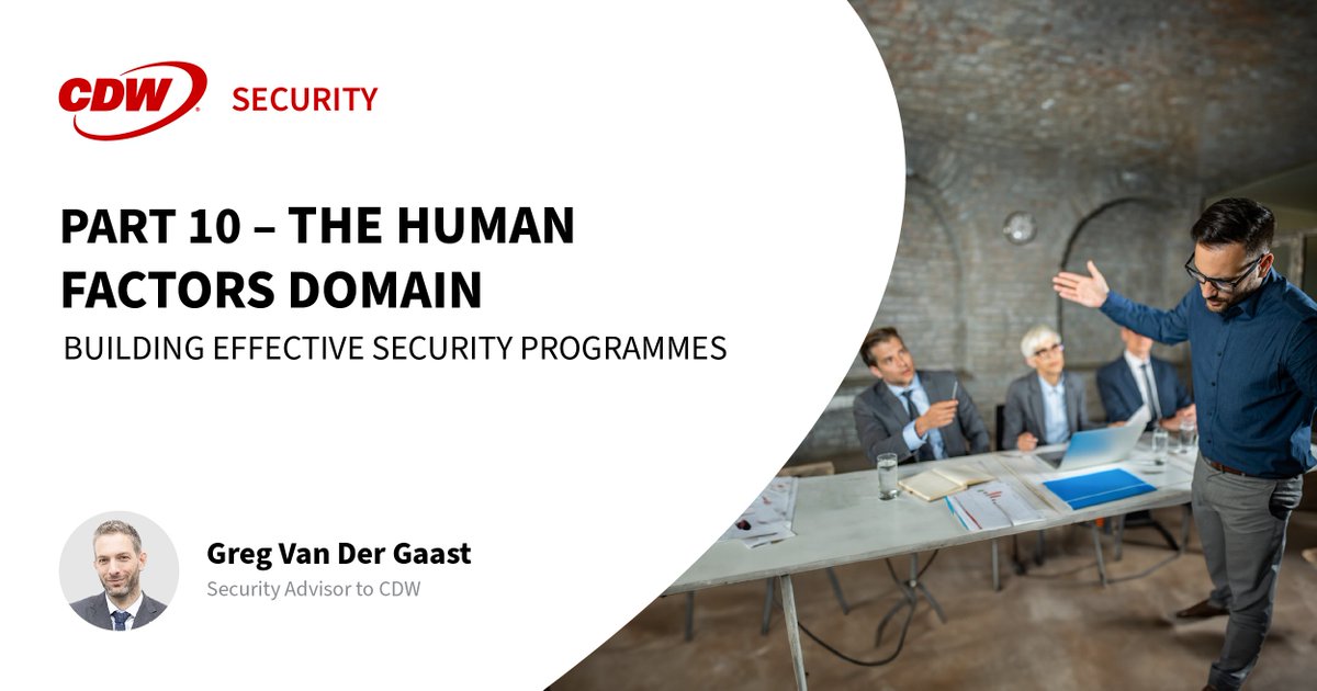 Building Effective Security Programmes 🖥️🔒 Part 10, Greg Van Der Gaast explores an often-overlooked element when it comes to security: human factors. This article covers everything from training, and human actions to cultural change, and more. hubs.ly/Q02sGcs80