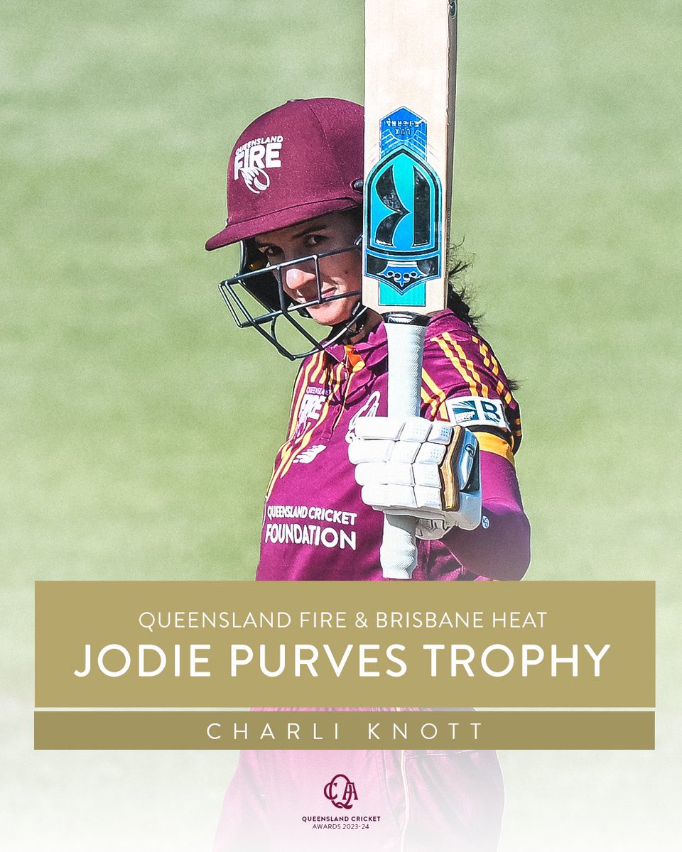 After an outstanding Summer in Teal and Maroon. Charli Knott picks up the Jodie Purves Trophy 🏆 #MaroonGrown #QCAwards24