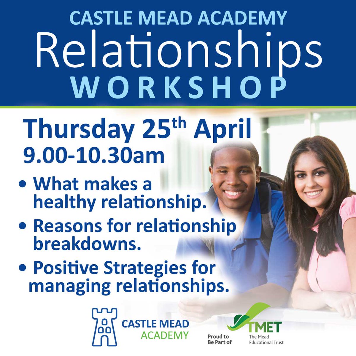 Join us for our Relationships Workshop! Where we will discuss: 🩷 What makes a healthy relationship. 🩷 Reasons for relationship breakdowns. 🩷 Positive strategies for managing relationships. See email for further details and to sign up for the event.