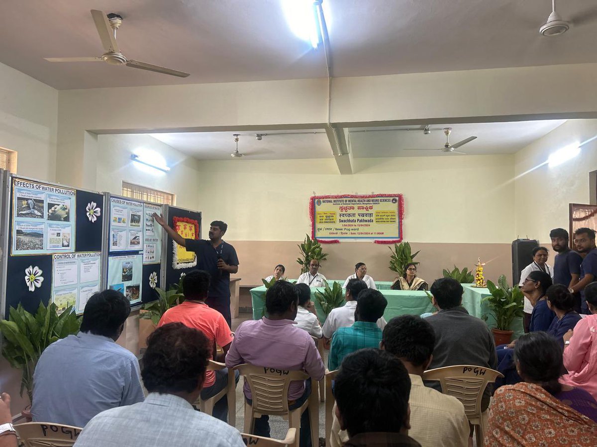 Today, the Clinical Nursing Services in collaboration with Dept of Mental Health Education conducted an awareness program at Psychiatry block, NIMHANS on the theme 'Jala Swachhata'. Empowering individuals on importance of water for better health #JalaSwachhata #SwachhataPakawada