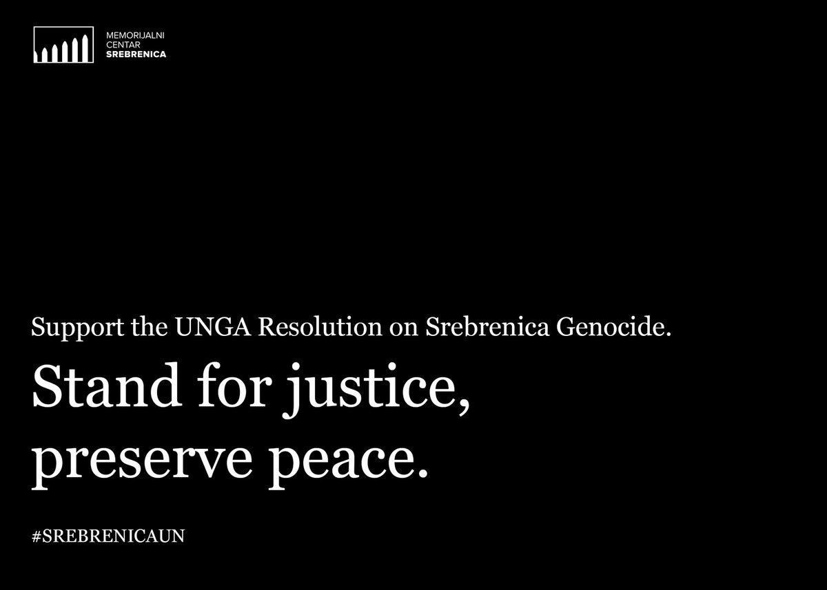 We support the resolution on #Srebrenica and we call on every UN member that can vote to vote in favor. #BosniaHerzegovina and its citizens need this. Srebrenica needs this.