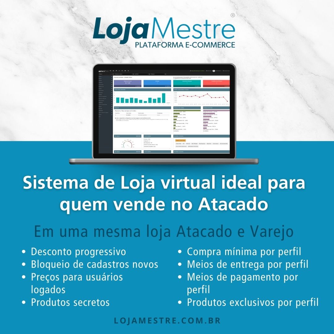 LojaMestre's tweet image. O sistema de loja virtual da Loja Mestre é ideal para quem vende no atacado, ou no atacado e varejo na mesma loja. Venha conferir nossos recursos.
lojamestre.com.br 
18 anos de experiência no e-commerce brasileiro.
#lojamestre #ecommerceb2b