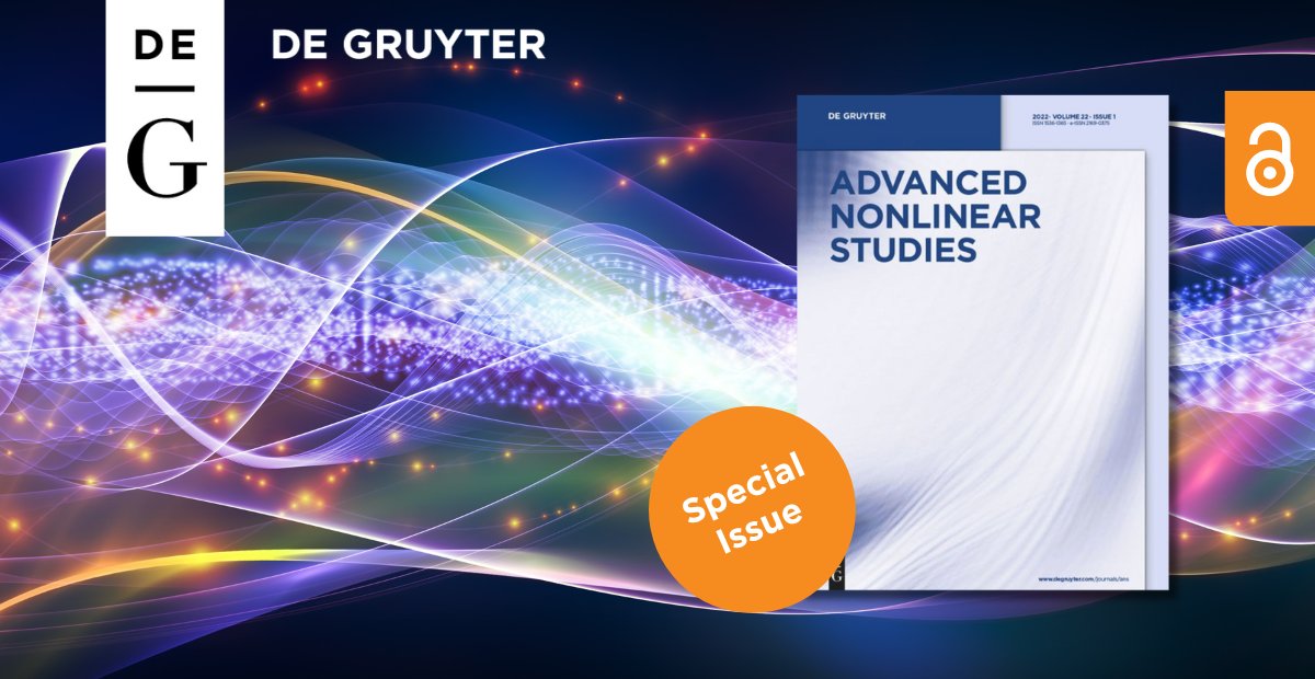 🤓 Did you already have a look at our math journals? One of our highlights are our Advanced Nonlinear Studies - with many amazing special issues! And all of this Open Access. 🥳 Find out more here: degruyter.com/journal/key/an… #OpenAccess #NonLinear #PDE