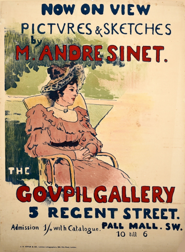 Original #vintage #poster of the day - Pictures & sketches by M. Andre Sinet The Goupil Gallery 5 Regent Street Pall Mall London (1890s) Artist: Andre Sinet → antikbar.co.uk/original_vinta… #Antique #Art #Exhibition #French #Watercolour #Painter #Pencil #Pastel #Artist #SundayVibes
