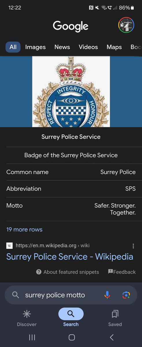 @JacquelineCabl9 @SurreyPolice Come on, @SurreyPolice, this is way more important than an investigation into someone's tax status. Respect, Integrity, and Honour