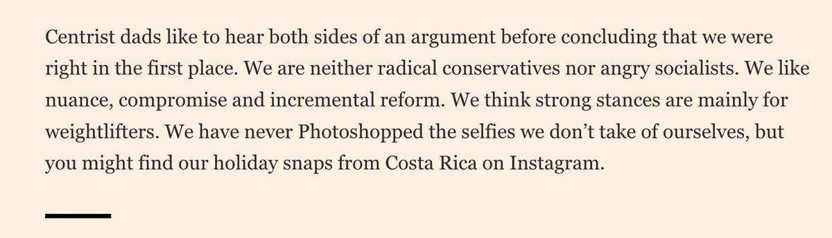 Was slightly invidious to pick a single phrase from this zinger by @robertshrimsley Ask Shrimsley: are centrist dads making a comeback? ft.com/content/c3fff3… via @ft