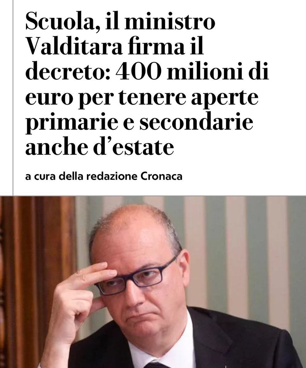 Il ministro Valditara dà continuità alle attività estive nelle #scuole, che avevamo introdotto nel governo Draghi con il ministro Bianchi per dare un supporto cruciale alle famiglie con figli. È quindi davvero inspiegabile che il governo abbia deciso invece di non rifinanziare i…