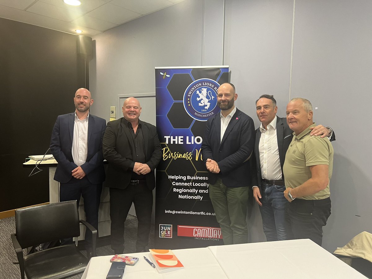 Great to meet Bridgewater Security @Swinton_Lions’ Business Network this morning at the Civic Centre @SalfordCouncil. Great to see local businesses getting behind our sporting / rugby clubs in the City of Salford. The work they do is so important!👏🏻 #❤️Salford #SpiritOfSalford