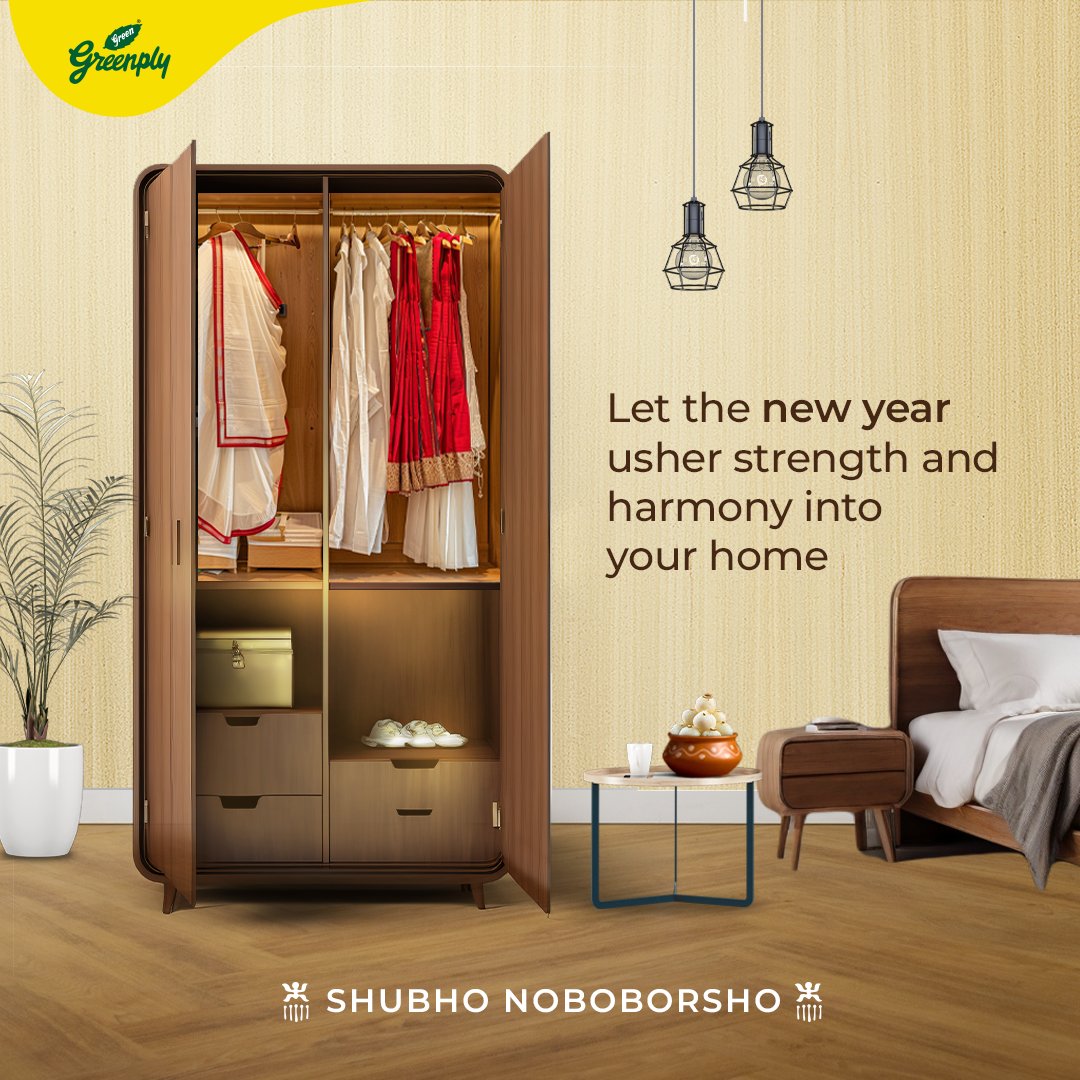 Welcome the new year into your healthy homes with grace and fervour. #Greenply wishes everyone a Shubho Noboborsho! . . . #GreenplyPlywood #PoilaBoisakh #BengaliNewYear