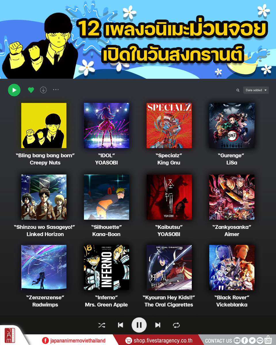 jam_th_official's tweet photo. มัดรวมมาให้แล้วกับเพลงสุดม่วนจอย
 เปิดแล้วแดนซ์กันให้กระจายยยย 

#JapanAnimeMovieThailand #เพลงสงกรานต์ #สงกรานต์ https://t.co/MafNV6ksjw